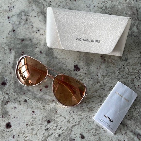 Barely used rose gold/nude aviator Michael Kors sunglasses